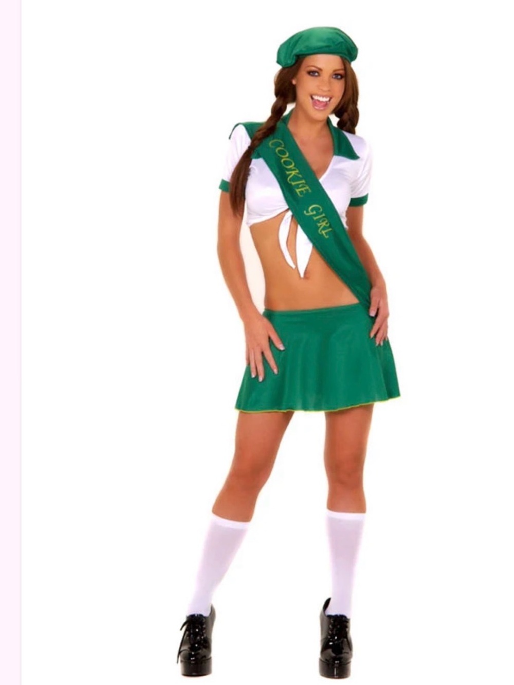Roma Green Cookie Girl Sash & Beret Set